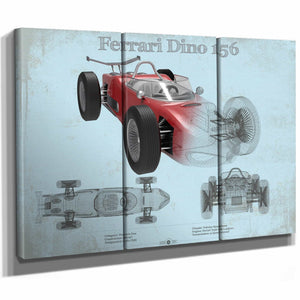 Ferrari Dino 156 F1 Original Blueprint Art