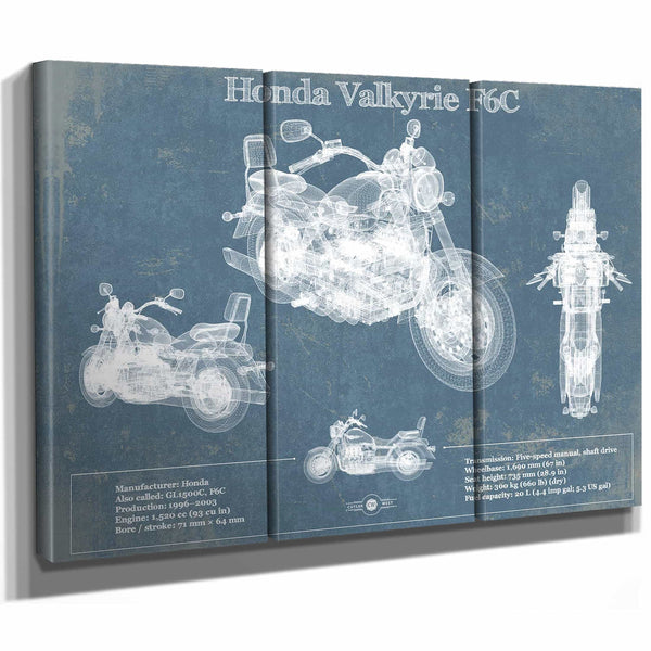 Honda Valkyrie F6C Blueprint Motorcycle Patent Print