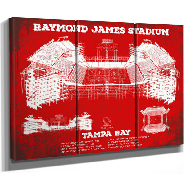 Vintage Tampa Bay Buccaneers Team Color - Raymond James Stadium Print