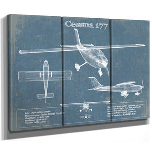 Cessna 177 (Cardinal) Vintage Blueprint Airplane Print