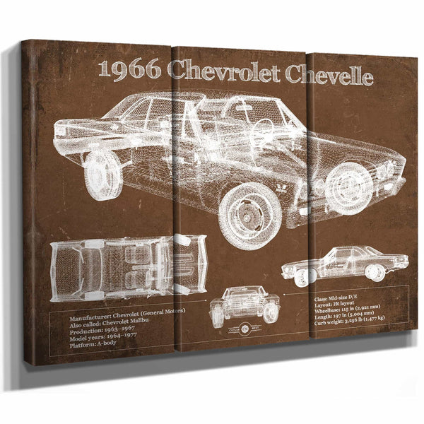 1966 Chevelle Chevelle (Malibu) SS-396 Hardtop Coupe Original Blueprint Art