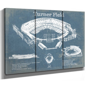 Turner Field - Atlanta Braves (MLB) Vintage Baseball Print
