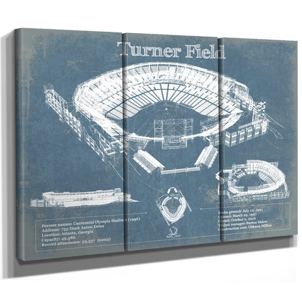 Turner Field - Atlanta Braves (MLB) Vintage Baseball Print