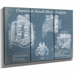 Chevrolet Small-Block Engine Vintage Blueprint Auto Engine Patent Print