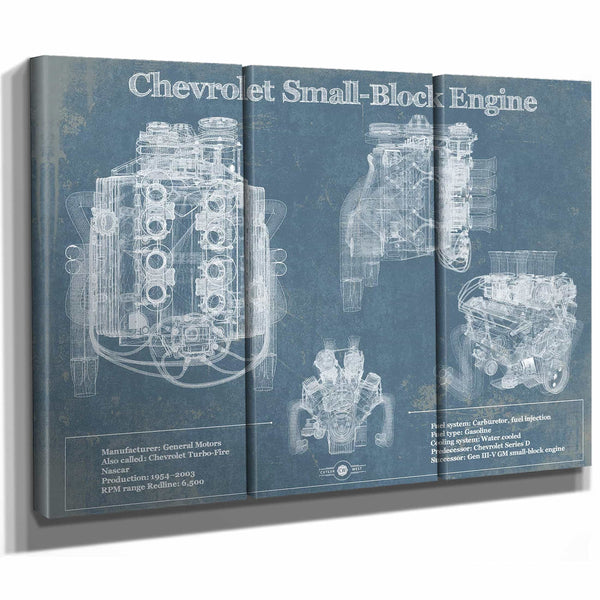 Chevrolet Small-Block Engine Vintage Blueprint Auto Engine Patent Print