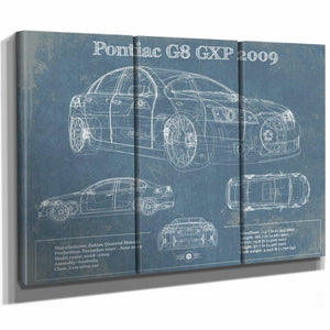 Pontiac G8 GXP 2009 Blueprint Vintage Auto Print