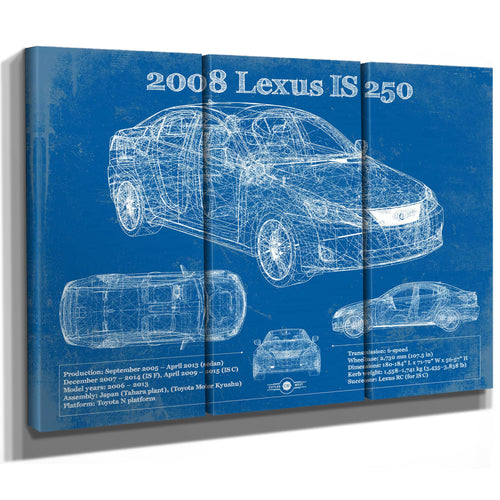 2008 Lexus Is 250 Vintage Blueprint Auto Print
