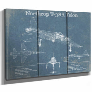 Northrop T-38A Talon Patent Blueprint Original Military Wall Art