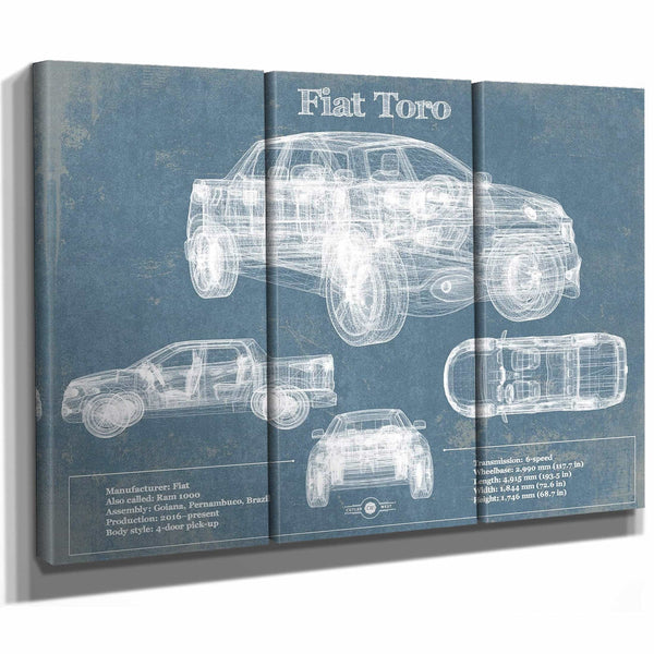 Fiat Toro Vintage Blueprint Auto Print