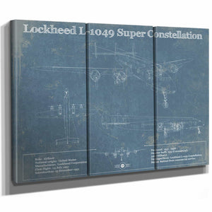 Lockheed L-1049 Super Constellation Vintage Blueprint Airplane Print