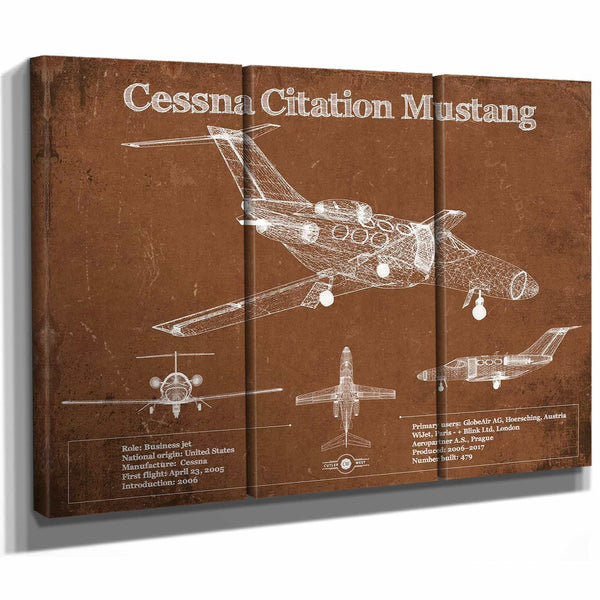 Cessna Citation Mustang Original Blueprint Art