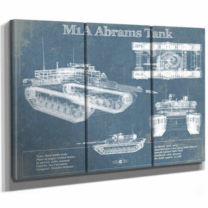 M1A Abrams Tank Vintage Blueprint Print