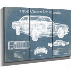 1965 Chevrolet Impala Blueprint Vintage Auto Print