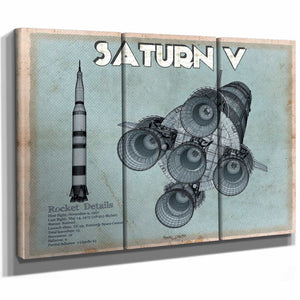 Saturn V NASA Aviation Blueprint Print