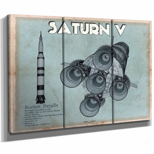 Saturn V NASA Aviation Blueprint Print