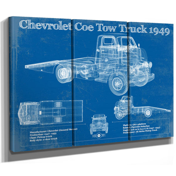 1949 Chevrolet 5100 Coe Tow Vintage Blueprint Auto Print