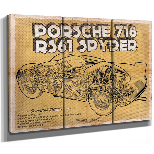 Porsche 718 Spyder Racing Sports Car Print