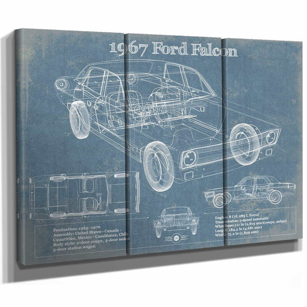 1967 Ford Falcon Coupe Blueprint Vintage Auto Print