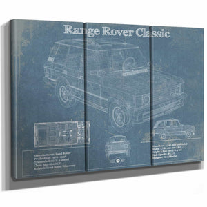 Range Rover Classic Vintage Blueprint Auto Print