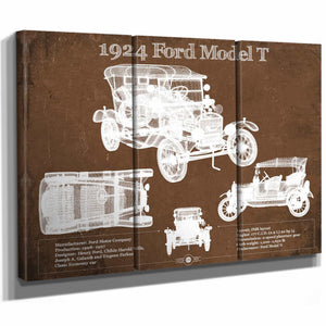 1924 Ford Model T Vintage Blueprint Auto Print