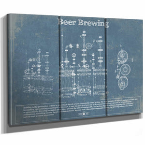 Beer Brewing Blueprint Original Wall Art