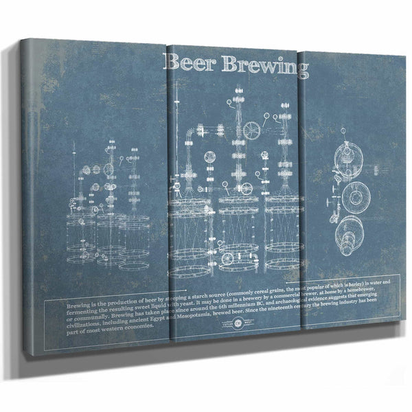 Beer Brewing Blueprint Original Wall Art