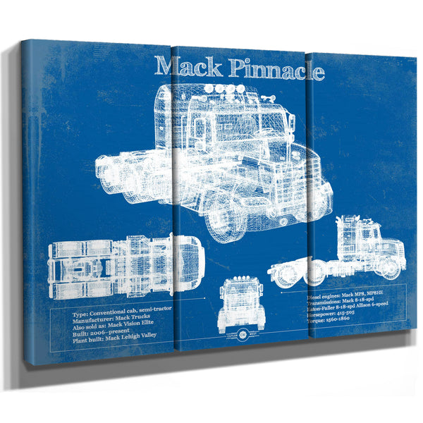 Mack Pinnacle Blueprint Vintage Truck Print