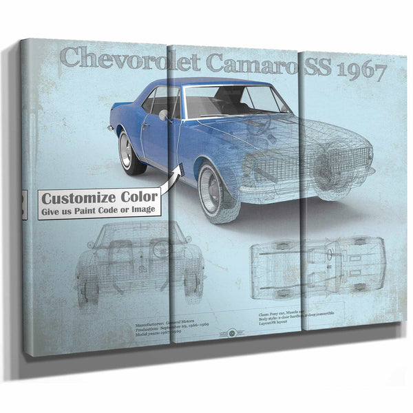 Camaro SS 1967 Original Vintage Car Print