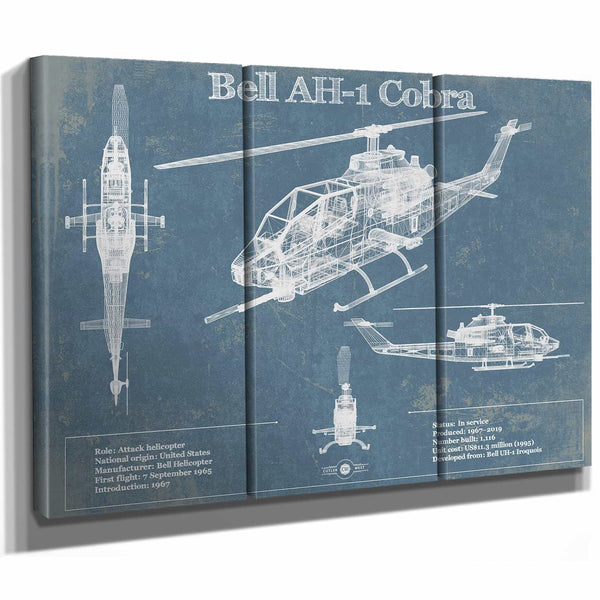 Bell AH-1 HueyCobra/Cobra Vintage Original Blueprint Military Print