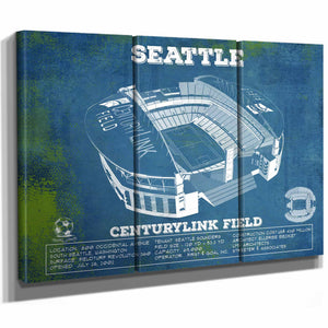 Seattle Sounders F.C. - Vintage Century Link Field MLS Soccer Print