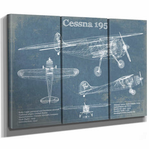 Cessna 195 Original Blueprint Art