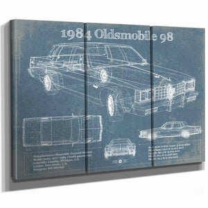 1984 Oldsmobile 98 Vintage Blueprint Auto Print