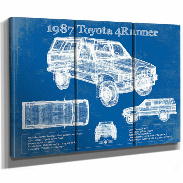 1987 Toyota 4runner Vintage Blueprint Auto Print