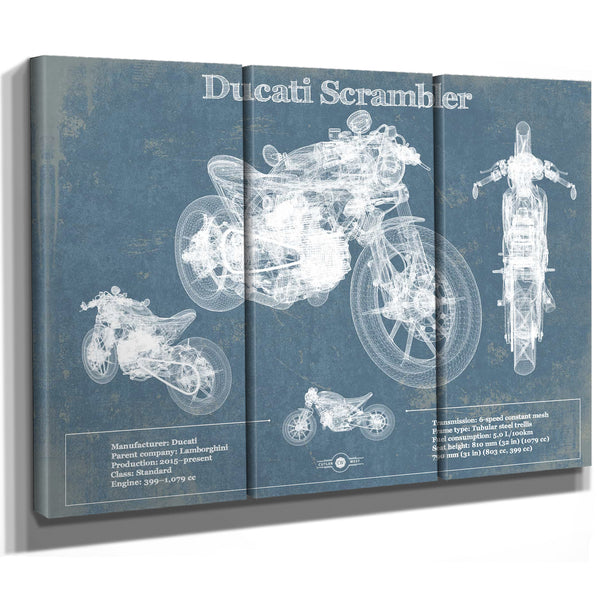 Ducati Scrambler Vintage Blueprint Motorcycle Patent Print