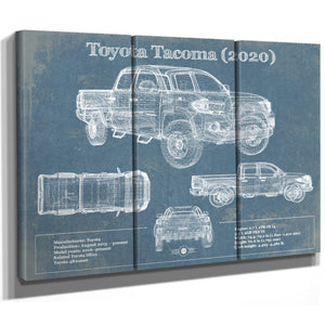 Toyota Tacoma (2020) Vintage Blueprint Truck Print