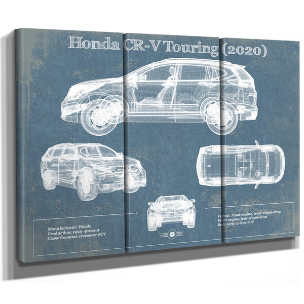 Honda CR-V Touring (2020) Vintage Blueprint Auto Print