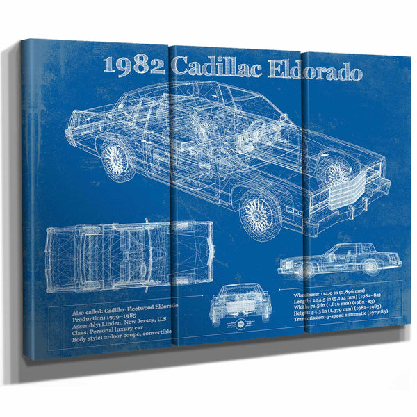 1982-1983 Cadillac Eldorado Vintage Blueprint Auto Print
