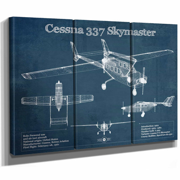 Cessna 337 Skymaster Air Taxi Aircraft Original Blueprint Art