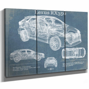 Lexus Rx350 Vintage Blueprint Auto Print