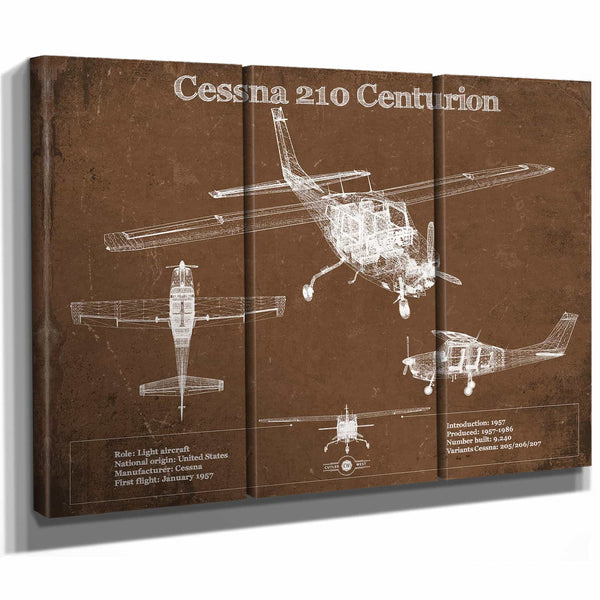 Cessna 210 Centurion Original Blueprint Art