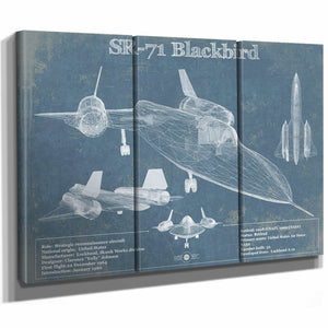 SR-71 Blackbird Blue Version - Aircraft Original Military Wall Art