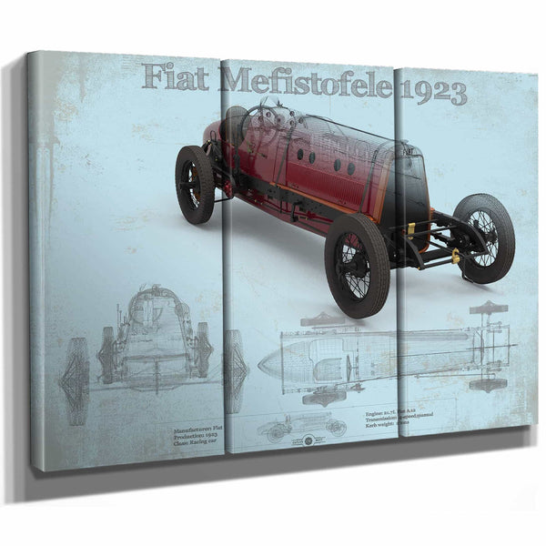 Fiat Mephistopheles Blueprint Vintage Auto Print