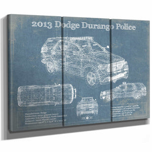 2013 Dodge Durango Police Blueprint Vintage Auto Print
