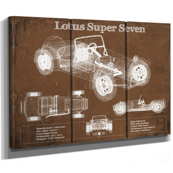 Lotus Super Seven Blueprint Vintage Auto Print