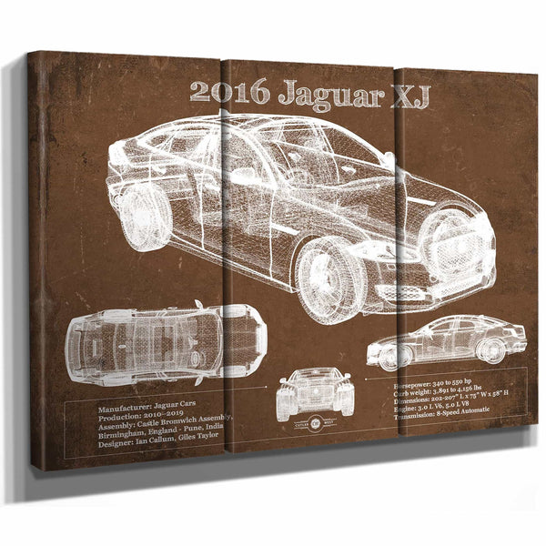 2016 Jaguar XJ Car Original Blueprint Art