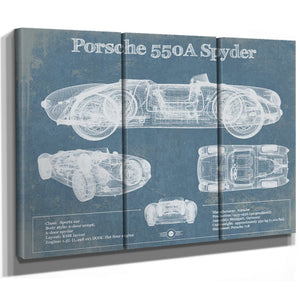 Porsche 550A Spyder Blueprint Vintage Auto Print