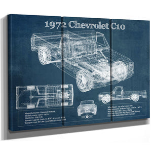 1972 Chevrolet C10 Vintage Blueprint Auto Print