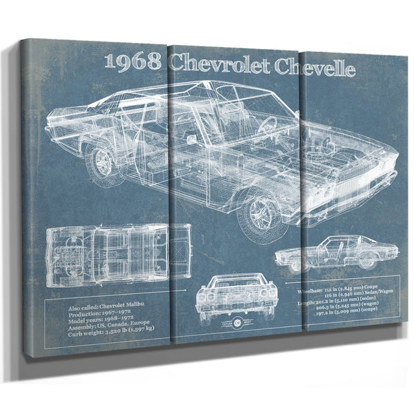 1968 Chevrolet Chevelle Original Blueprint Art
