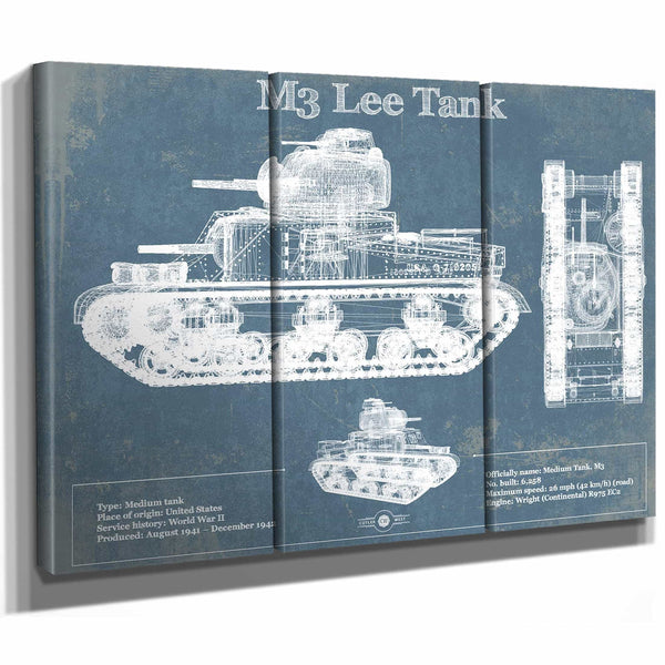 Medium Tank, M3 Lee Vintage Blueprint Print
