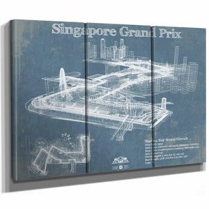 Singapore Grand Prix Blueprint Race Track Print